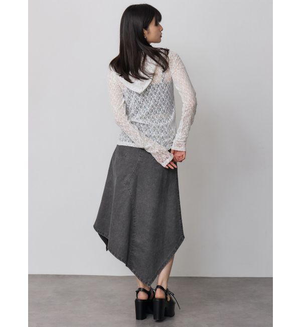 MURUA「ウォッシュアシメラッフルZIPスカート【セット販売対象】」|スカート|