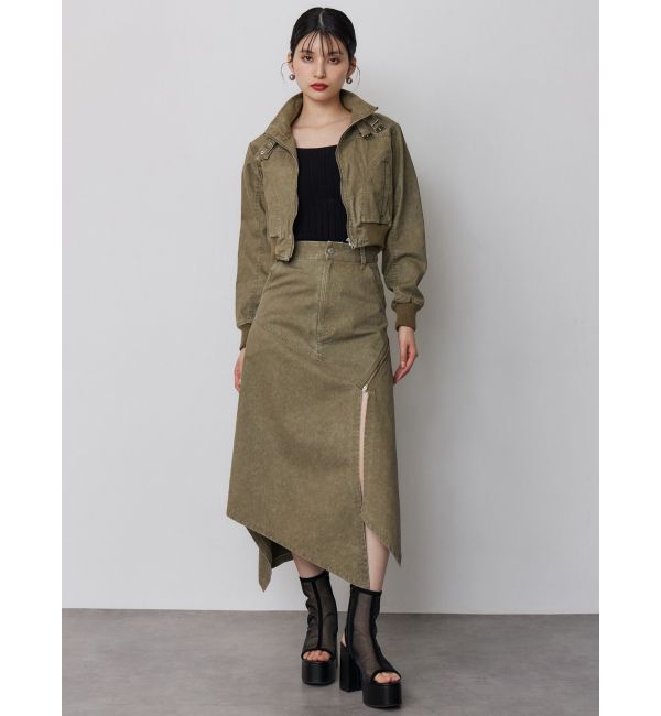 MURUA「ウォッシュアシメラッフルZIPスカート【セット販売対象】」|スカート|