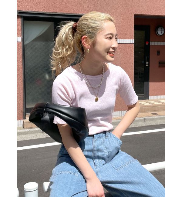 Ungrid「オーガニックコットンテレコハーフスリーブTee」|Tシャツ・カットソー|