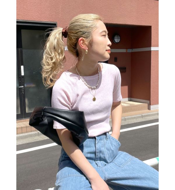 Ungrid「オーガニックコットンテレコハーフスリーブTee」|Tシャツ・カットソー|