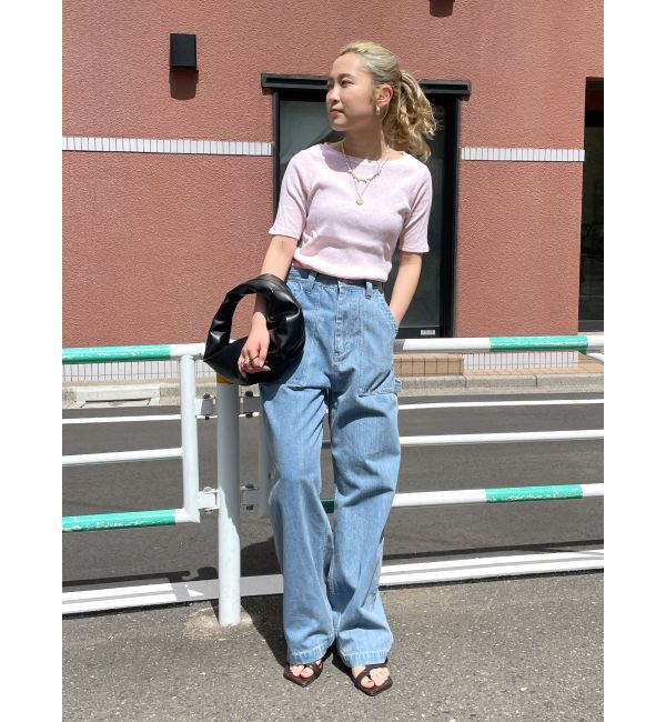 Ungrid「オーガニックコットンテレコハーフスリーブTee」|Tシャツ・カットソー|