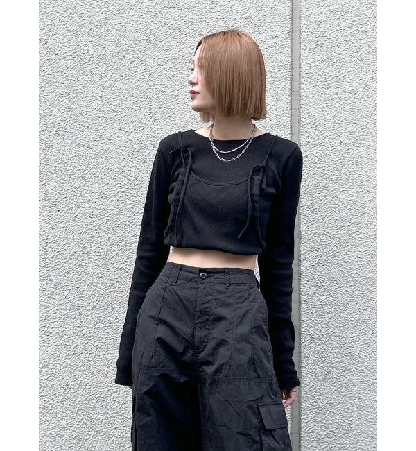 Ungrid「マルチウェイサイドオープンロングスリーブTee」|Tシャツ・カットソー|