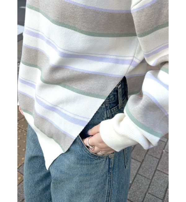 Ungrid「ボーダースリットニット」|ニット・セーター|