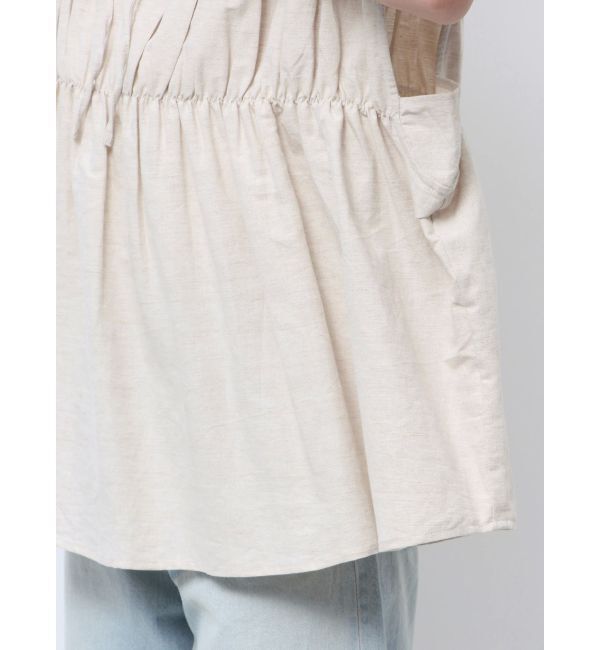 Ungrid「リネン混ギャザーノースリブラウス」|シャツ・ブラウス|