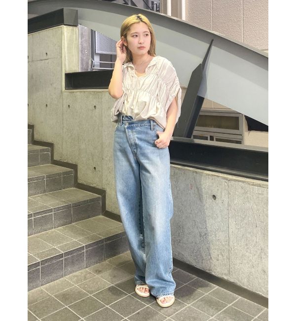 Ungrid「リネン混ギャザーノースリブラウス」|シャツ・ブラウス|