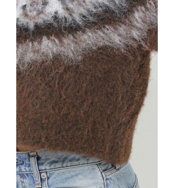 Ungrid「【WEB限定】求心柄ショートジップニット」|ニット・セーター|