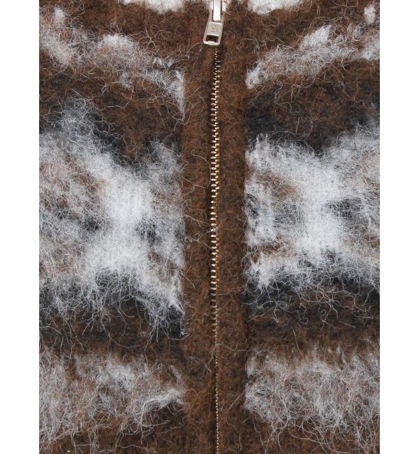 Ungrid「【WEB限定】求心柄ショートジップニット」|ニット・セーター|