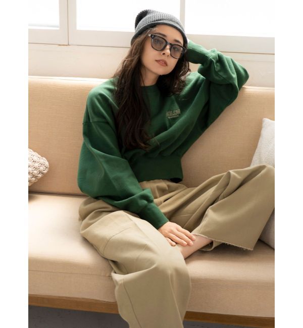 Ungrid「ロゴ刺繍ショートスウェット」|スウェット・ジャージ|