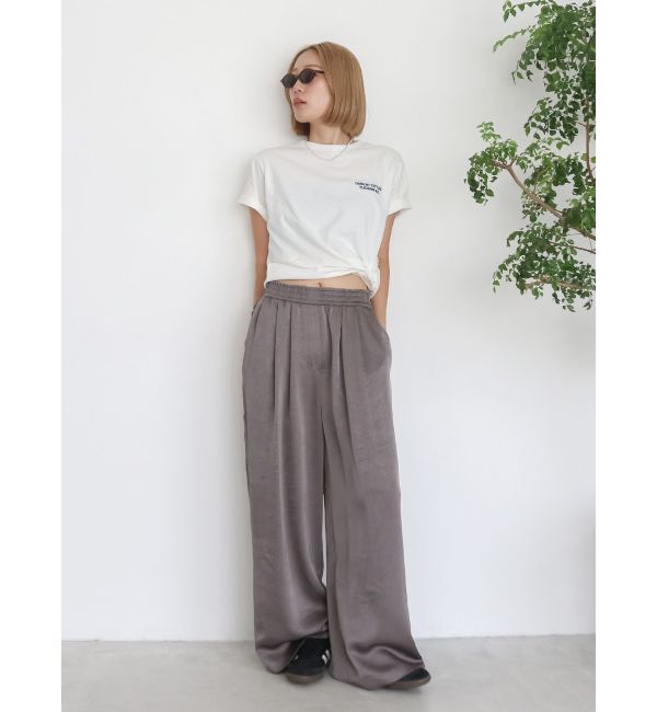 Ungrid「サテンタックワイドパンツ」|その他|