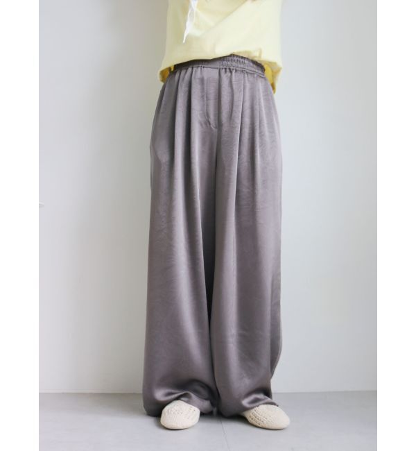 Ungrid「サテンタックワイドパンツ」|その他|