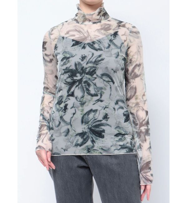 LAGUNAMOON「ペイントフラワーチュールトップス」|Tシャツ・カットソー|