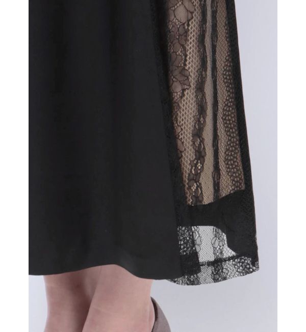 LAGUNAMOON「LADYVネックパネルレースワンピース」|ドレス|