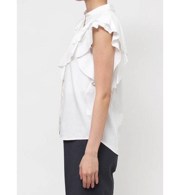 LAGUNAMOON「フリルピンタックノースリーブブラウス」|シャツ・ブラウス|