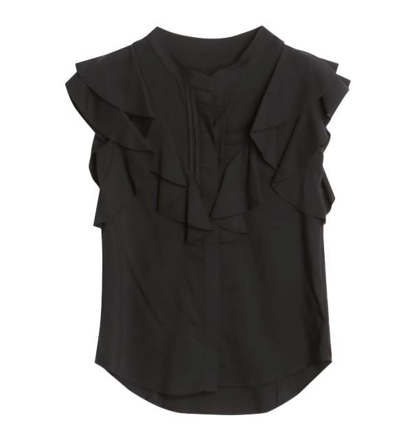 LAGUNAMOON「フリルピンタックノースリーブブラウス」|シャツ・ブラウス|