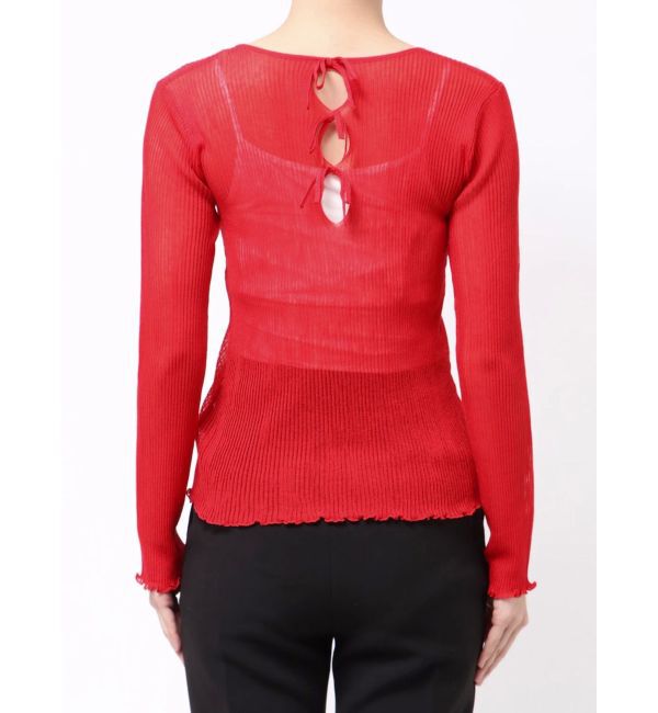 LAGUNAMOON「【WEB限定】シアーリボンニットプルオーバー」|ニット・セーター|