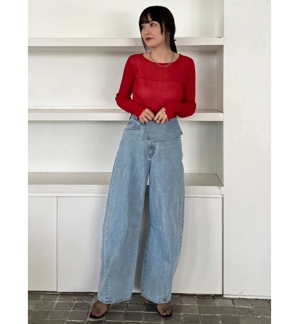 LAGUNAMOON「【WEB限定】シアーリボンニットプルオーバー」|ニット・セーター|