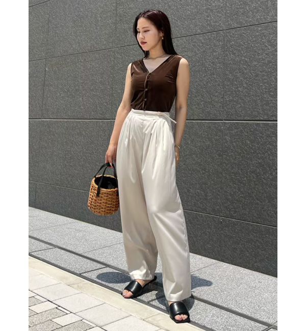 LAGUNAMOON「シルエットタックワイドパンツ」|その他|アイボリー