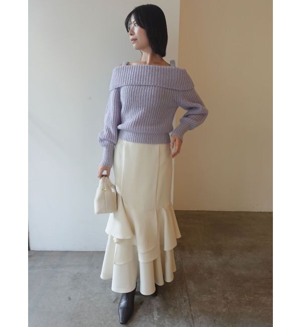 LAGUNAMOON「ウールブレンドオフショルダーニット」|ニット・セーター|