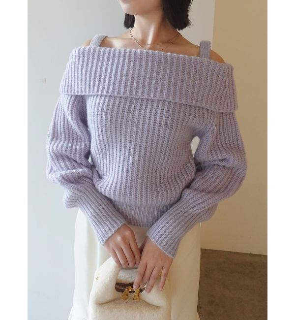 LAGUNAMOON「ウールブレンドオフショルダーニット」|ニット・セーター|ラベンダー