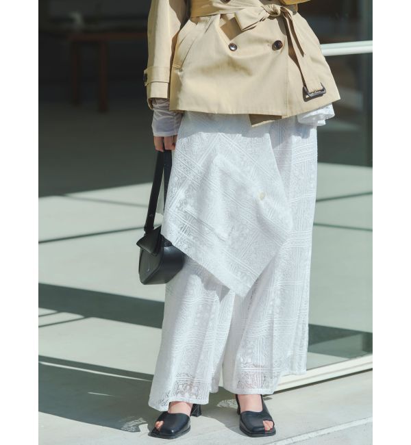 LAGUNAMOON「タイルパターンレースワイドパンツ」|その他|