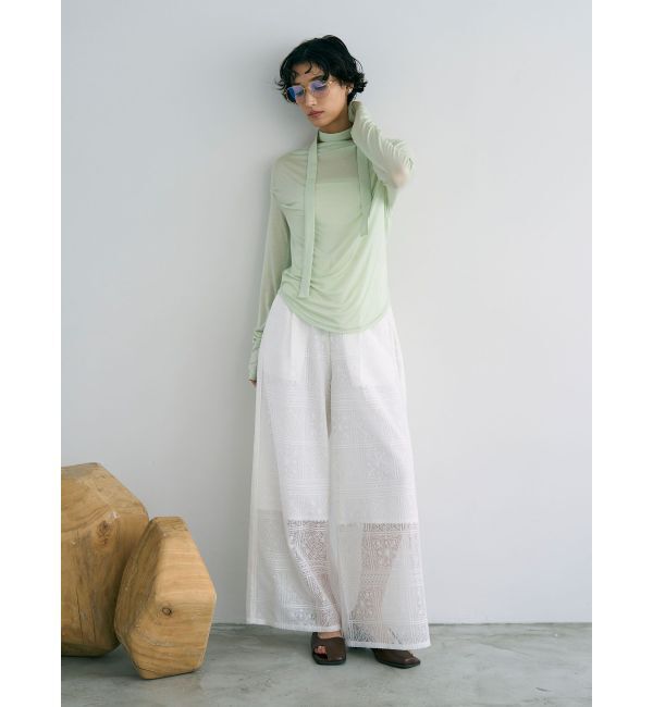 LAGUNAMOON「タイルパターンレースワイドパンツ」|その他|