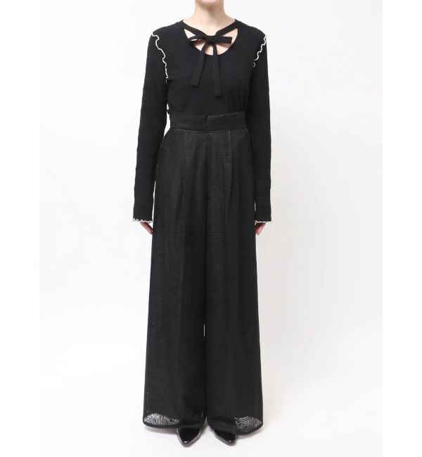 LAGUNAMOON「タイルパターンレースワイドパンツ」|その他|