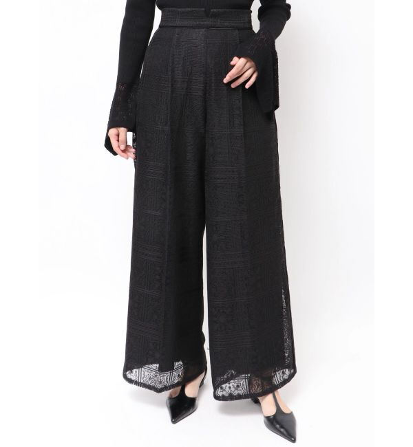 LAGUNAMOON「タイルパターンレースワイドパンツ」|その他|