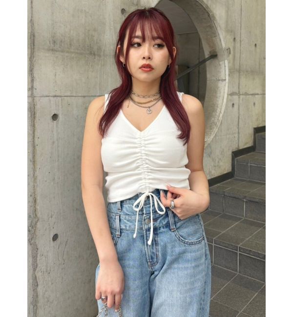 EVRIS「ギャザーリボンタンクトップ」|タンクトップ|