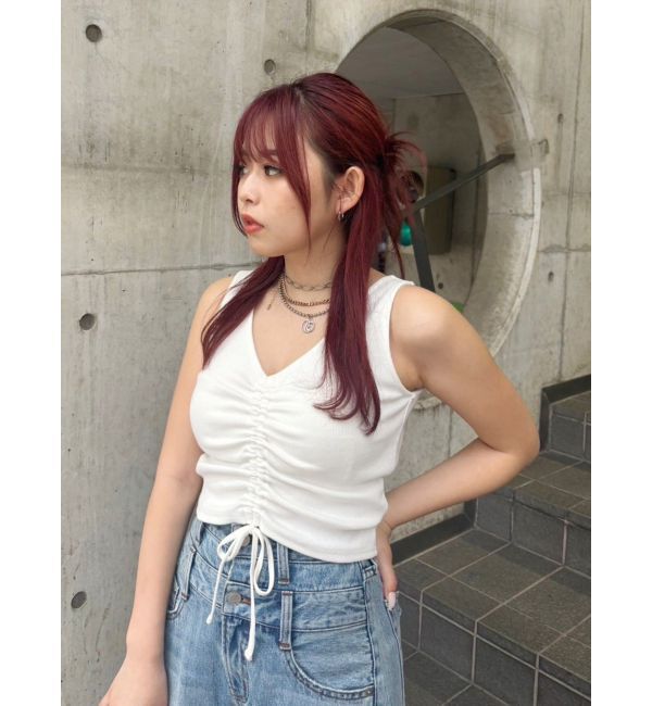 EVRIS「ギャザーリボンタンクトップ」|タンクトップ|