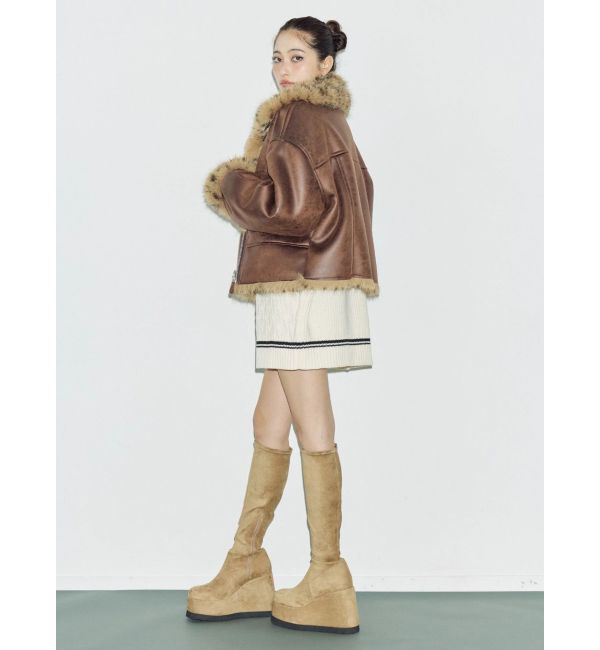 EVRIS「ケーブルSUNNYハーフジップニットトップス」|ニット・セーター|