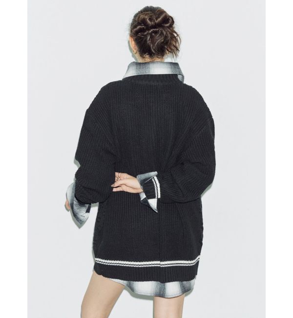 EVRIS「ケーブルSUNNYハーフジップニットトップス」|ニット・セーター|