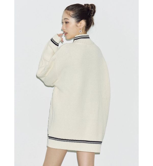 EVRIS「ケーブルSUNNYハーフジップニットトップス」|ニット・セーター|