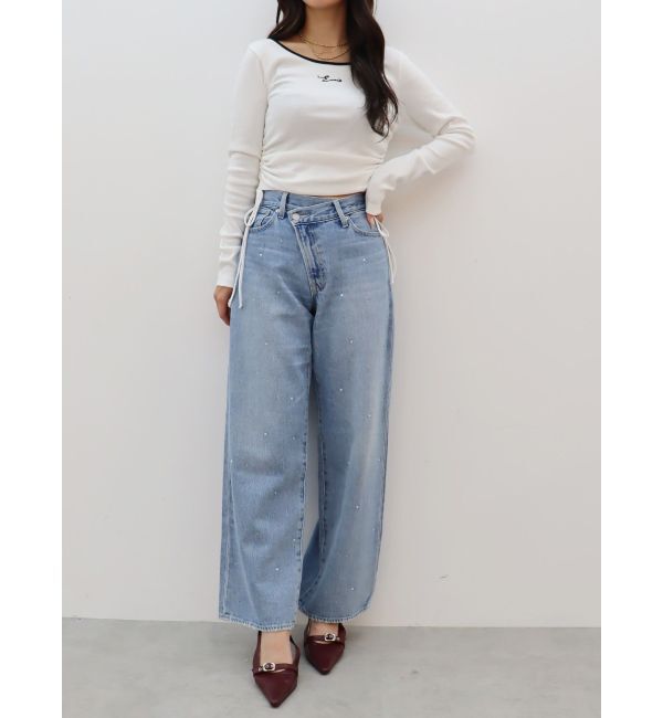 EVRIS「サイドドロストワンポイントショートトップス」|Tシャツ・カットソー|