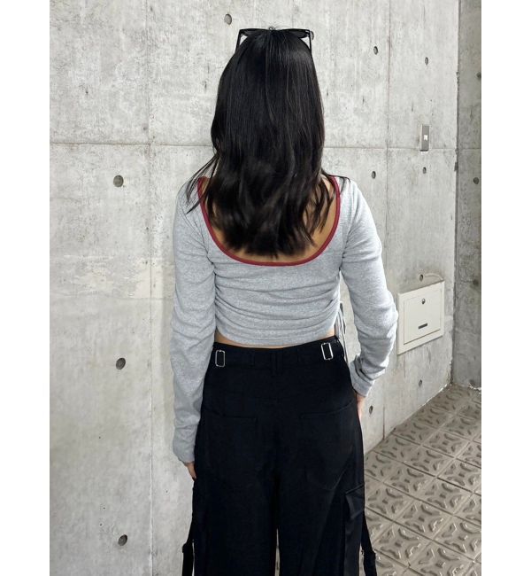 EVRIS「サイドドロストワンポイントショートトップス」|Tシャツ・カットソー|