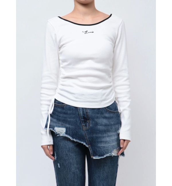 EVRIS「サイドドロストワンポイントショートトップス」|Tシャツ・カットソー|