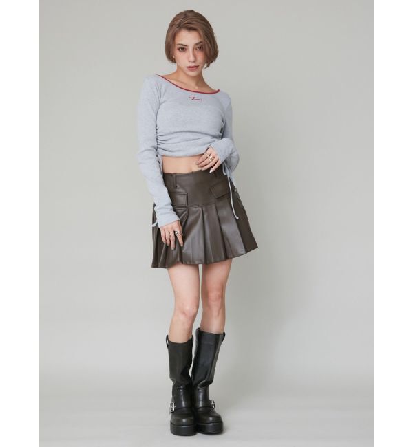 EVRIS「サイドドロストワンポイントショートトップス」|Tシャツ・カットソー|