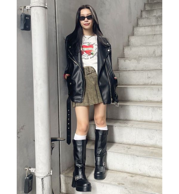 EVRIS「ローズグラフィックガーターデザイントップス」|Tシャツ・カットソー|