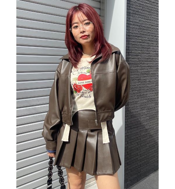 EVRIS「ローズグラフィックガーターデザイントップス」|Tシャツ・カットソー|