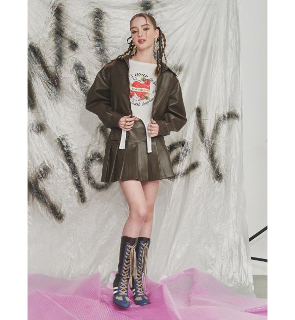 EVRIS「ローズグラフィックガーターデザイントップス」|Tシャツ・カットソー|