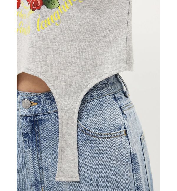 EVRIS「ローズグラフィックガーターデザイントップス」|Tシャツ・カットソー|