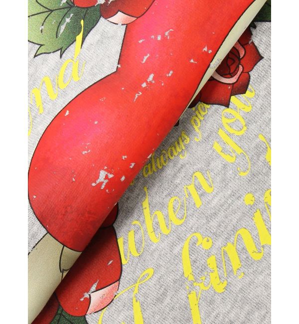 EVRIS「ローズグラフィックガーターデザイントップス」|Tシャツ・カットソー|