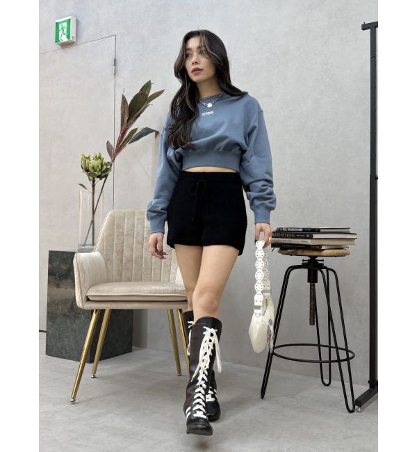 EVRIS「ワンポイントピグメントショートスウェット」|スウェット・ジャージ|