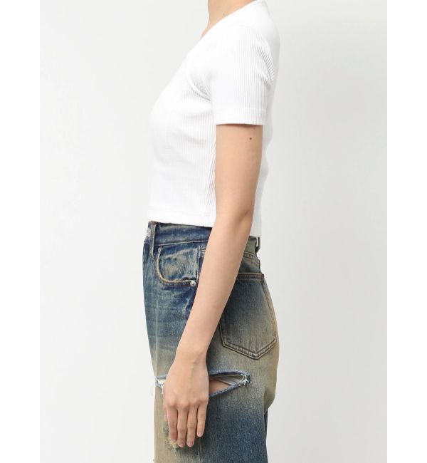 EVRIS「スクエアネックフロントZIPトップス」|Tシャツ・カットソー|