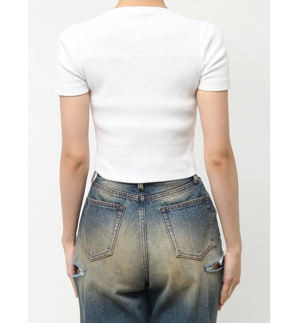 EVRIS「スクエアネックフロントZIPトップス」|Tシャツ・カットソー|