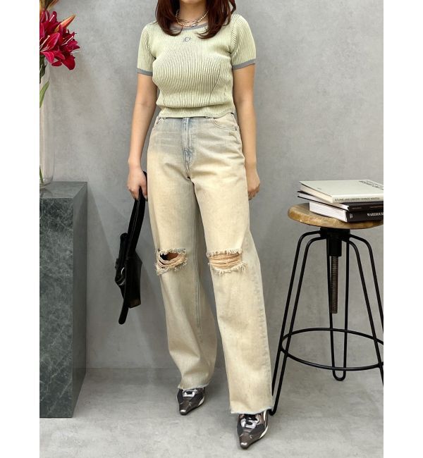 EVRIS「バイカラープレーティングバックオープンニット」|ニット・セーター|