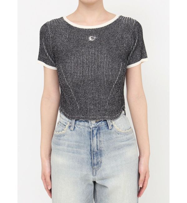 EVRIS「バイカラープレーティングバックオープンニット」|ニット・セーター|