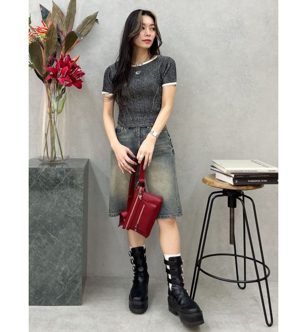 EVRIS「バイカラープレーティングバックオープンニット」|ニット・セーター|