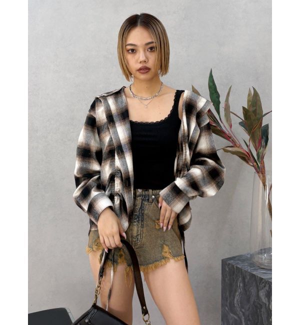 EVRIS「ハイダメージデニムショートパンツ」|デニム|