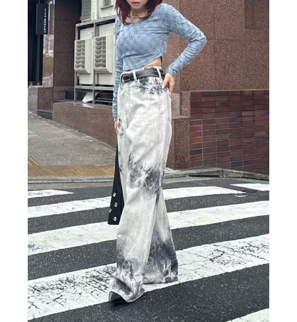 EVRIS「ダメージカットクロップドロンＴ」|Tシャツ・カットソー|