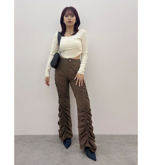 EVRIS「ダメージカットクロップドロンＴ」|Tシャツ・カットソー|